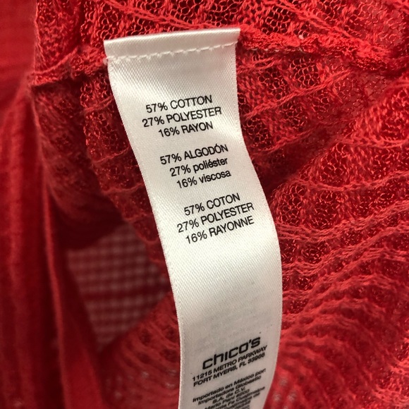 CHICO’S TRAVELERS CORAL ASYMMETRICAL HEM TOP 3 - Picture 4 of 4